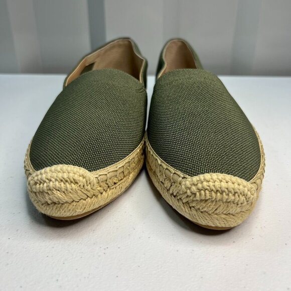 Banana Republic Sustainable ES Canvas Espadrille Olive Slip On Women Size 7.5 - Picture 3 of 10
